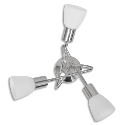 Candeeiro de teto com abajures de vidro para 3 lâmpadas