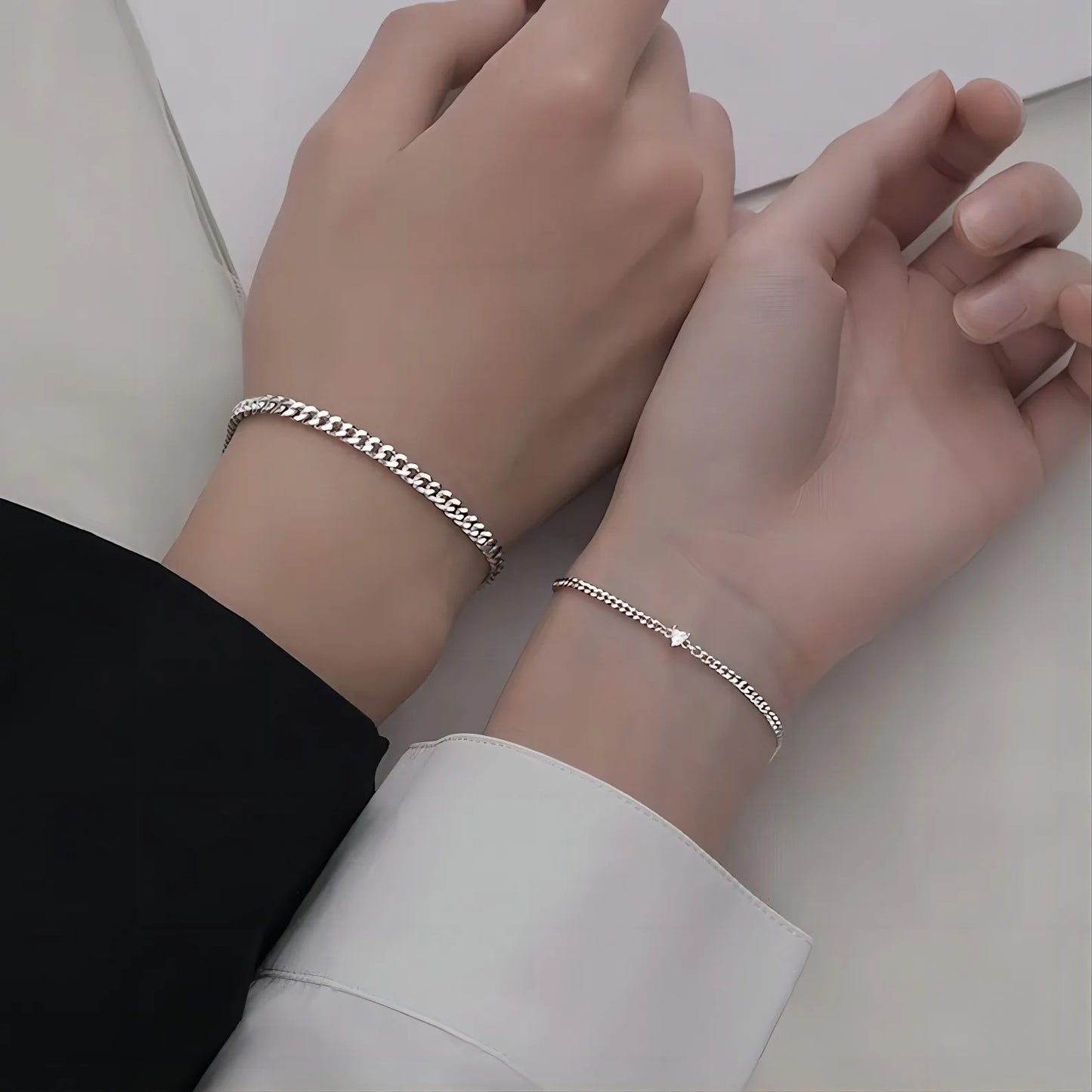 Pulseira de casal em aço inoxidável
