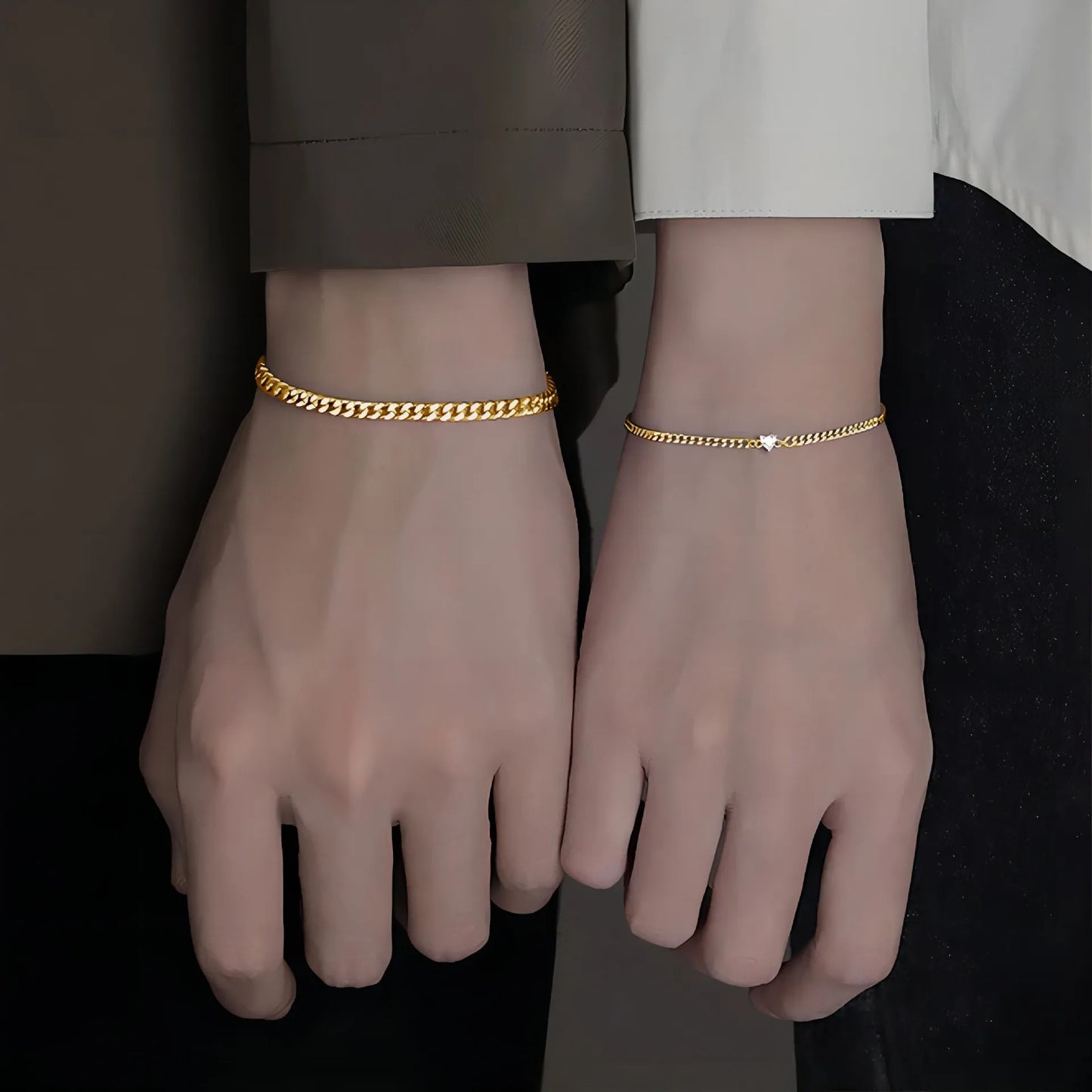 Pulseira de casal em aço inoxidável