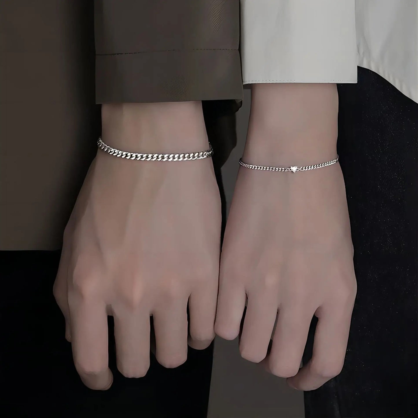 Pulseira de casal em aço inoxidável