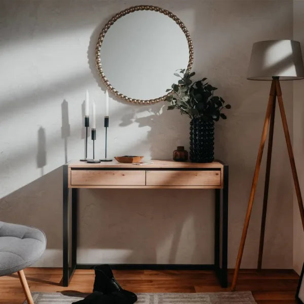 Finori Console Table "Denver 44" Artisan Oak and Anthracite Grey