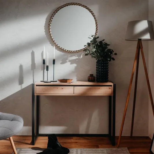 Finori Console Table "Denver 44" Artisan Oak and Anthracite Grey