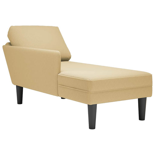 Chaise Lounge Com Almofada Tecido Corduroy
