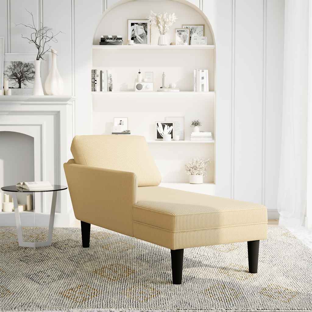 Chaise Lounge Com Almofada Tecido Corduroy