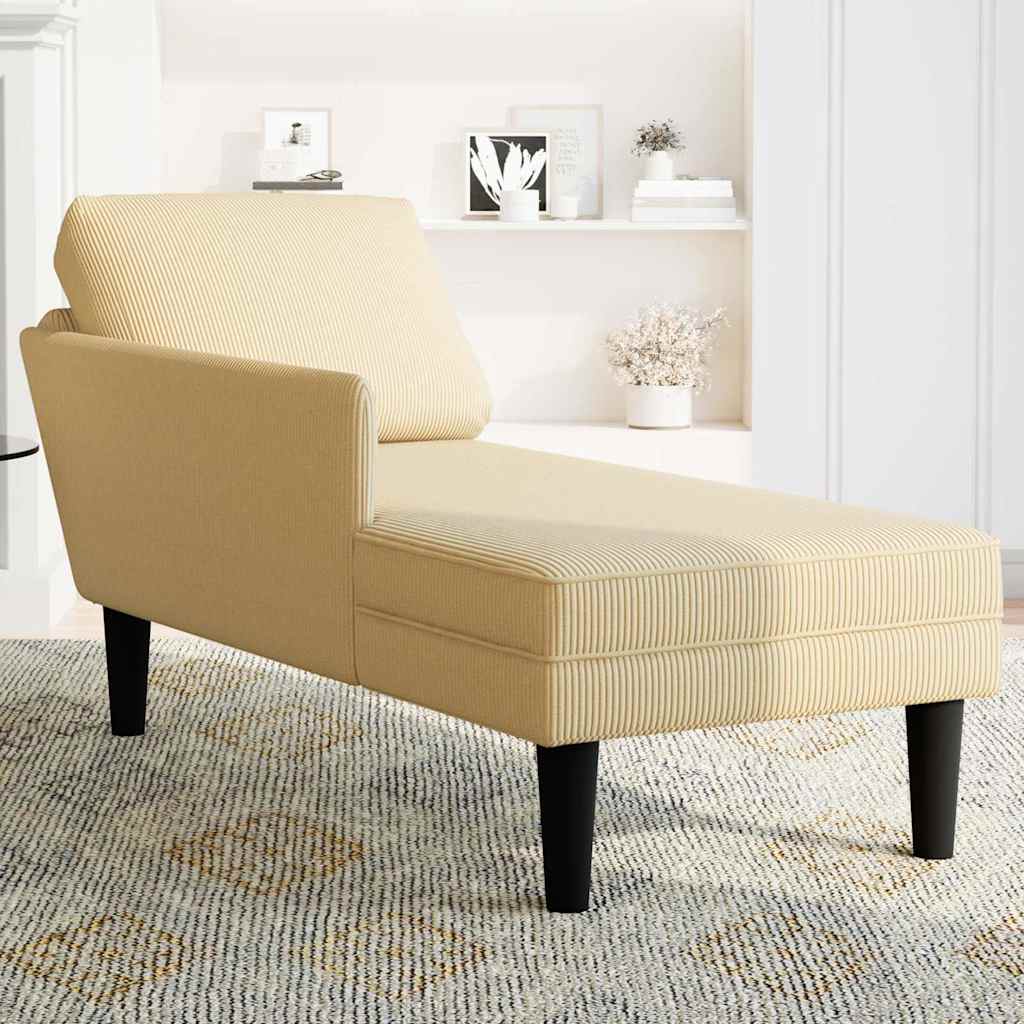 Chaise Lounge Com Almofada Tecido Corduroy