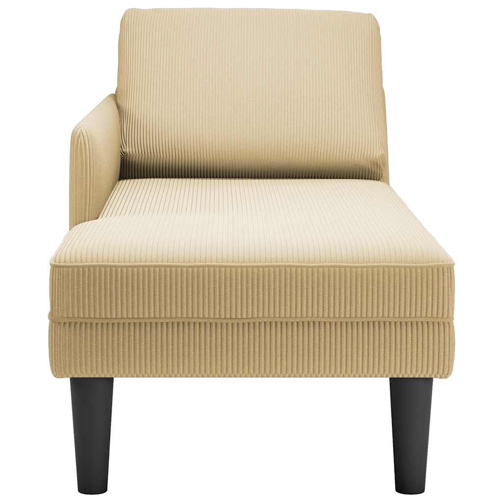 Chaise Lounge Com Almofada Tecido Corduroy