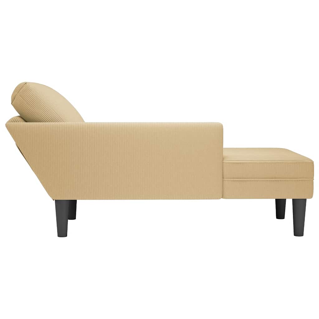 Chaise Lounge Com Almofada Tecido Corduroy