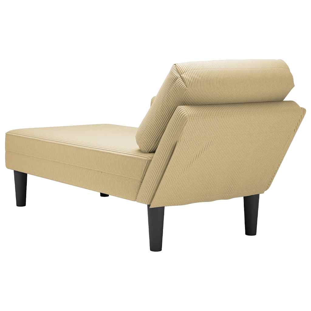 Chaise Lounge Com Almofada Tecido Corduroy