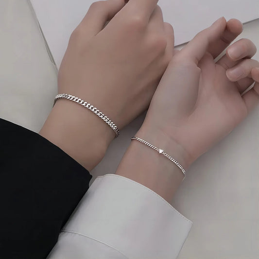 Pulseira de casal em aço inoxidável